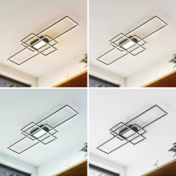Lampenwelt Lindby Caitlin LED-Deckenleuchte, anthrazit Bis zu 50% Rabatt