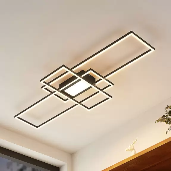Lampenwelt Lindby Caitlin LED-Deckenleuchte, anthrazit Bis zu 50% Rabatt