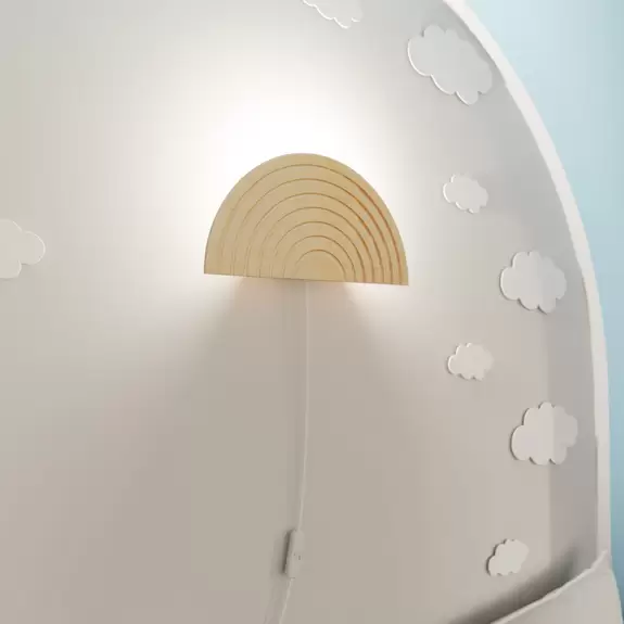 Lampenwelt Wandleuchte Rainbow, aus Holz, mit Stecker und Schalter Super Rabatt
