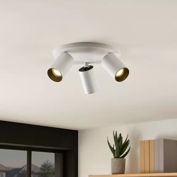 Lampenwelt Arcchio Brinja Deckenstrahler, rund, 3-fl., weiß 50% Rabatt mit kostenlosem Versand