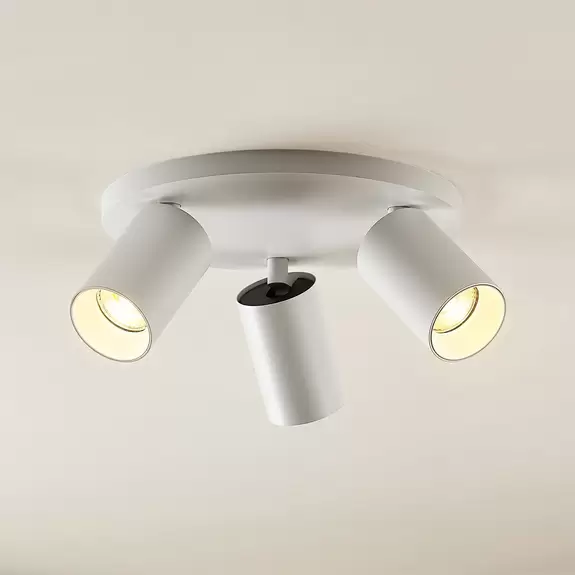 Lampenwelt Arcchio Brinja Deckenstrahler, rund, 3-fl., weiß 50% Rabatt mit kostenlosem Versand