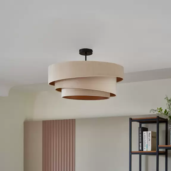 Lampenwelt Lindby Jusari Deckenlampe aus Textil, weiß 50% Rabatt für begrenzte Zeit