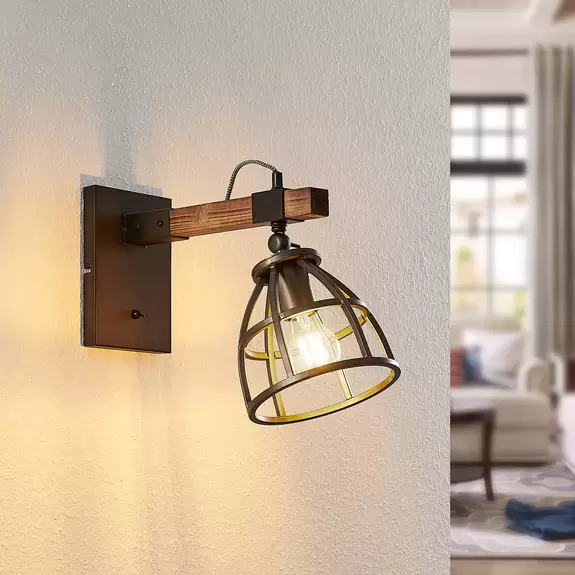 Lampenwelt Lindby Tanina Wandleuchte mit Käfigschirm Rabatte dieses Monats
