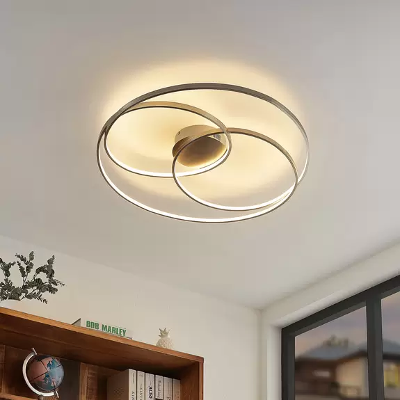 Lampenwelt Lindby Kateryna LED-Deckenleuchte nickel Online