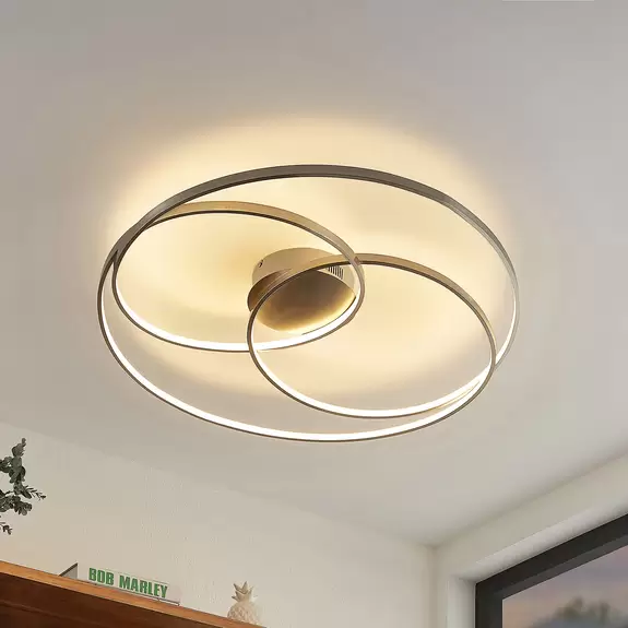 Lampenwelt Lindby Kateryna LED-Deckenleuchte nickel Online