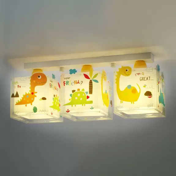 Lampenwelt Kinder-Deckenleuchte Dinos, dreiflammig im Angebot