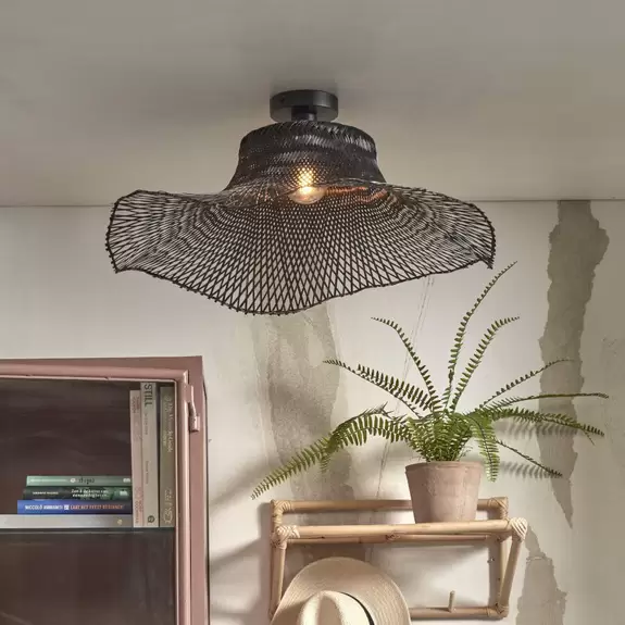 Lampenwelt GOOD & MOJO Ibiza Deckenlampe Ø 65cm schwarz Schlussverkauf