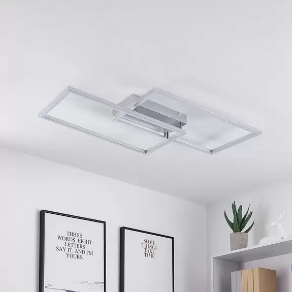 Lampenwelt Lucande Muir LED-Deckenlampe, rechteckig, CCT Online Shopping