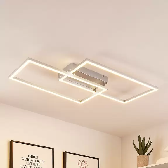 Lampenwelt Lucande Muir LED-Deckenlampe, rechteckig, CCT Online Shopping