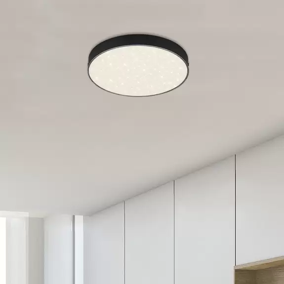 Lampenwelt LED-Deckenleuchte Flame Star, Ø 21,2 cm, schwarz Online Outlet
