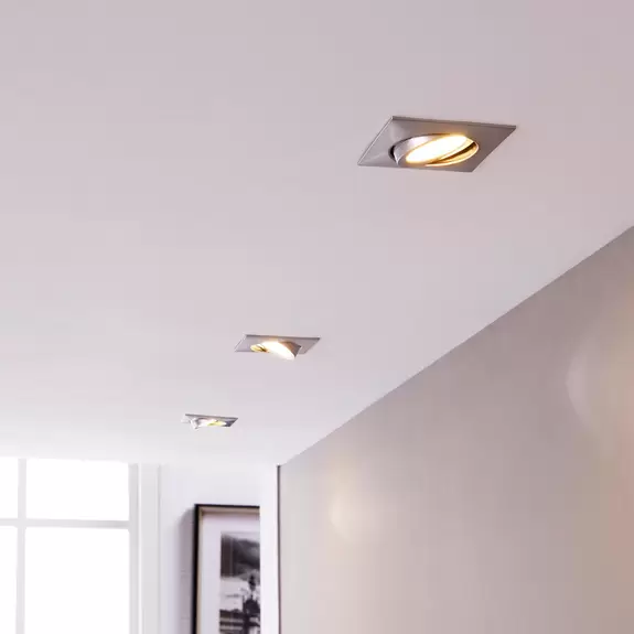 Lampenwelt Chrom-Einbaulampen mit LEDs, eckig 3er-Set Bestseller
