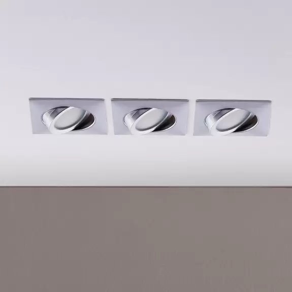Lampenwelt Chrom-Einbaulampen mit LEDs, eckig 3er-Set Bestseller