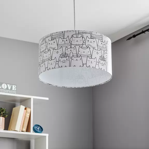 Lampenwelt Mit Katzenmotiv bedruckte Hängeleuchte Cats Tägliche Deals