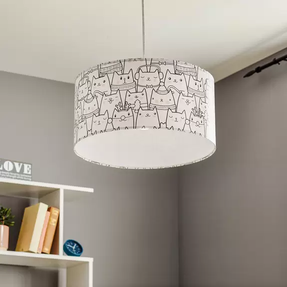 Lampenwelt Mit Katzenmotiv bedruckte Hängeleuchte Cats Tägliche Deals