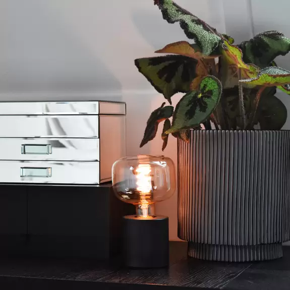 Lampenwelt Calex Tischleuchte in Zylinderform, schwarz Wochenangebot