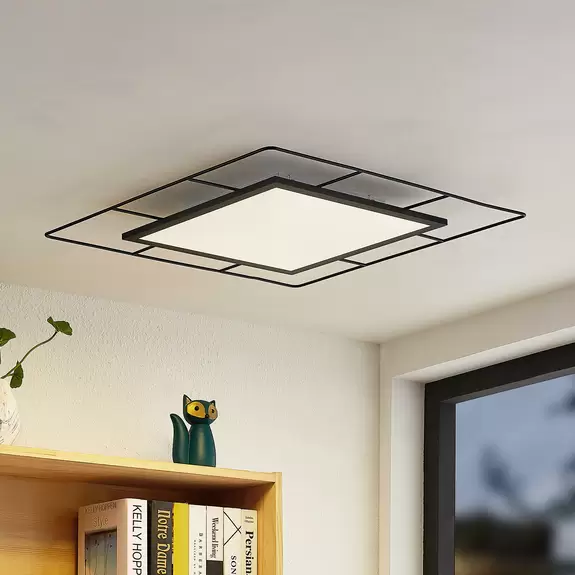 Lampenwelt Lindby Khai LED-Deckenleuchte, Stepdim, 60 x 60 cm Kostenlose Rückgabe