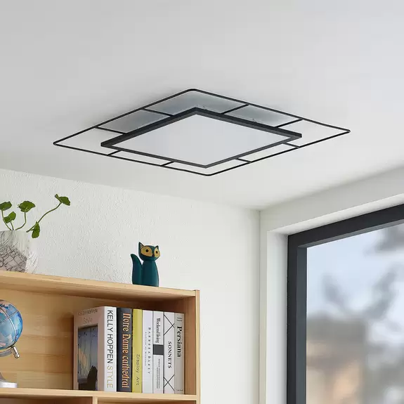 Lampenwelt Lindby Khai LED-Deckenleuchte, Stepdim, 60 x 60 cm Kostenlose Rückgabe