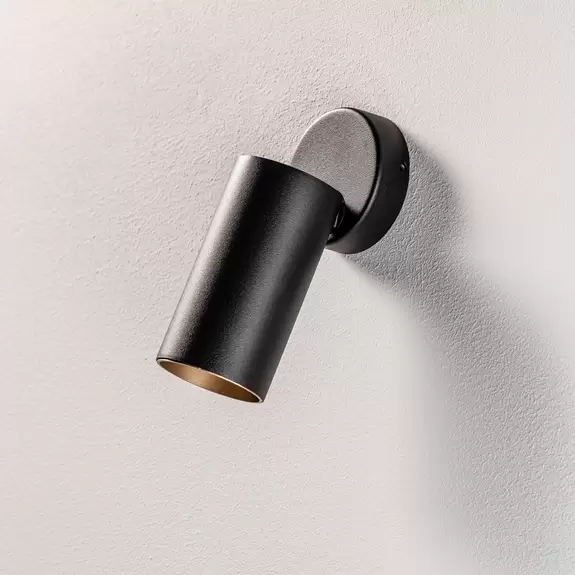 Lampenwelt Deckenstrahler Mono I schwarz, innen gold, 1-fl Neueste Stile