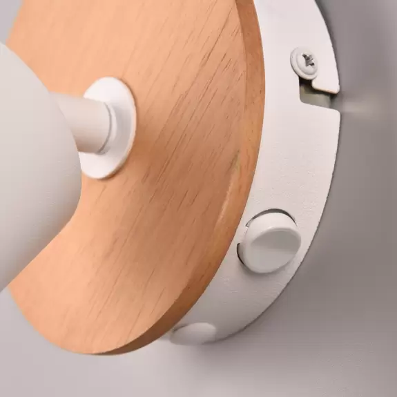 Lampenwelt Wandstrahler Aruni aus Holz, einflammig, weiß Super Rabatt