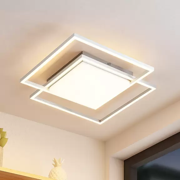 Lampenwelt Lindby Zayd LED-Deckenleuchte, nickel Im Verkauf