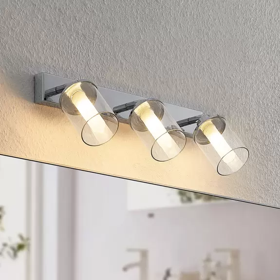 Lampenwelt Lindby Vinza Strahler mit Doppelschirm, chrom lang Rabatt