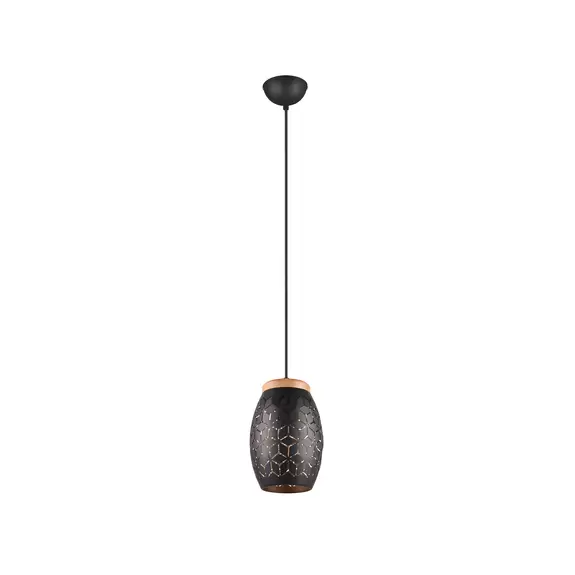 Lampenwelt Hängelampe Bidar, Ø 15 cm, schwarz-gold, Metall Online Shopping