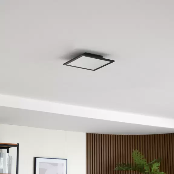 Lampenwelt Lindby LED-Panel Enhife, schwarz, 29,5 x 29,5 cm, Aluminium Osterangebot