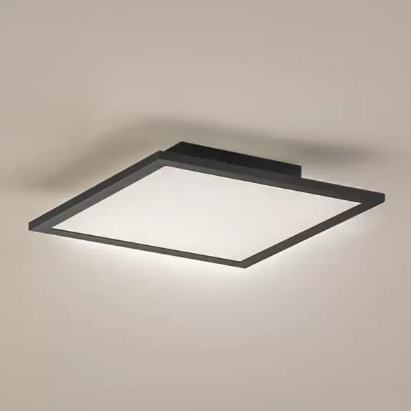 Lampenwelt Lindby LED-Panel Enhife, schwarz, 29,5 x 29,5 cm, Aluminium Osterangebot