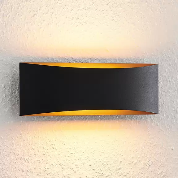 Lampenwelt Arcchio LED-Wandlampe Jelle, 27 cm, schwarz Lagerräumung