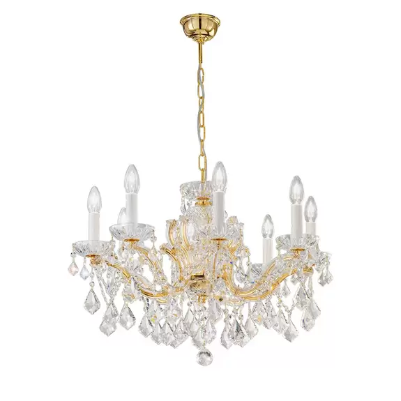 Lampenwelt KOLARZ Maria Louise Lüster, Gold 24 kt, 8-flammig Saisonale Angebote