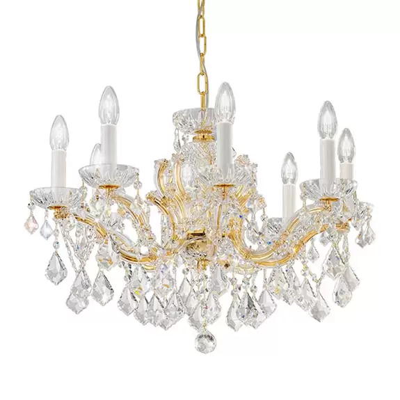 Lampenwelt KOLARZ Maria Louise Lüster, Gold 24 kt, 8-flammig Saisonale Angebote
