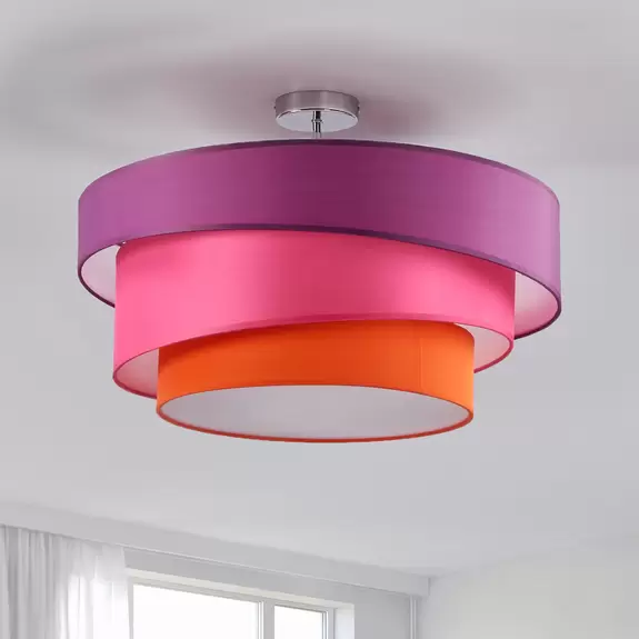 Lampenwelt Deckenleuchte Melia, violett und pink Räumungsverkauf