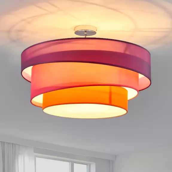 Lampenwelt Deckenleuchte Melia, violett und pink Räumungsverkauf