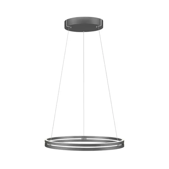 Lampenwelt PURE LED-Hängeleuchte E-Loop, grau, Ø 70 cm, Aluminium, CCT Begrenzte Freigabe