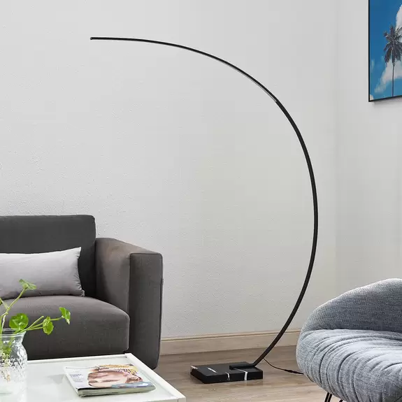 Lampenwelt Lindby Kendra LED-Bogenstehleuchte, schwarz Zeitbegrenzte Promotion