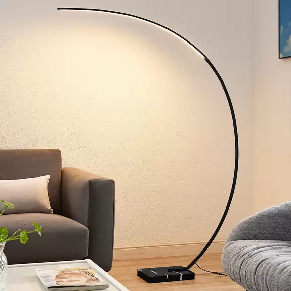 Lampenwelt Lindby Kendra LED-Bogenstehleuchte, schwarz Zeitbegrenzte Promotion