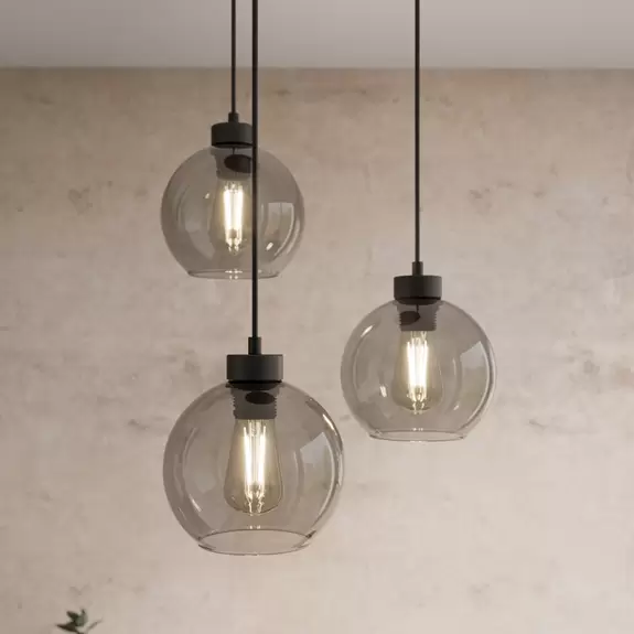 Lampenwelt Hängeleuchte Cubus, graphit, Glas, 110 cm Abhängung Super Rabatt
