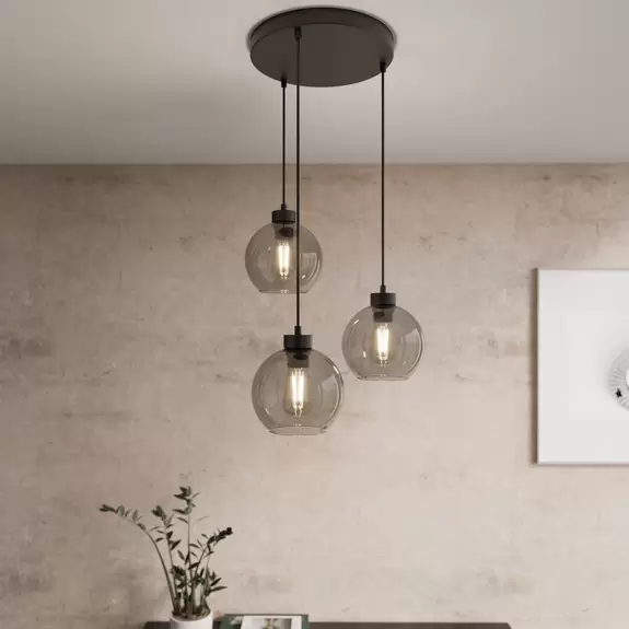 Lampenwelt Hängeleuchte Cubus, graphit, Glas, 110 cm Abhängung Super Rabatt
