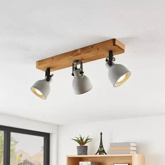 Lampenwelt Lindby Mitis Deckenleuchte, Kiefernholz, 3-fl Speichern exportieren