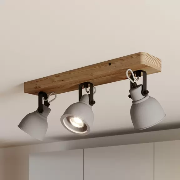 Lampenwelt Lindby Mitis Deckenleuchte, Kiefernholz, 3-fl Speichern exportieren