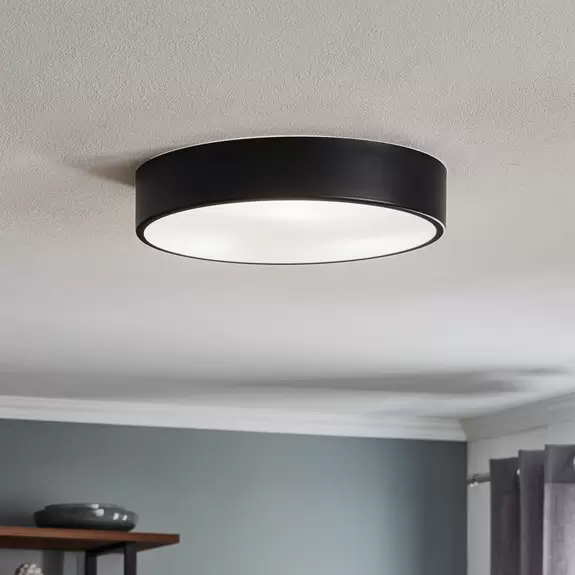 Lampenwelt Deckenleuchte Cleo 400, IP54, Ø 40 cm schwarz zollfrei