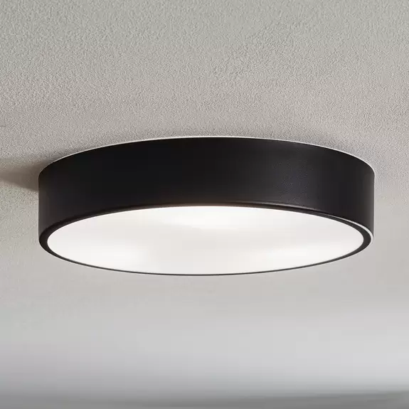 Lampenwelt Deckenleuchte Cleo 400, IP54, Ø 40 cm schwarz zollfrei