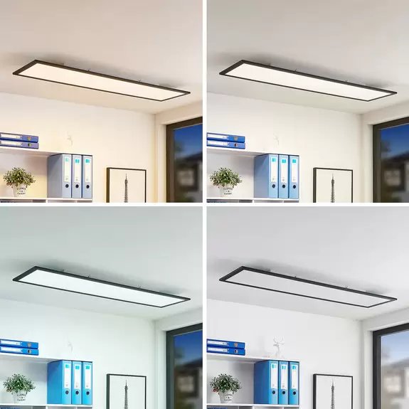 Lampenwelt Lindby Nelios LED-Deckenleuchte, CCT 120 x 30 cm 2025