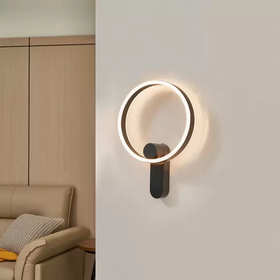 Lampenwelt Lucande LED-Wandlampe Yekta, direkt, schwarz, 18W Hotsell