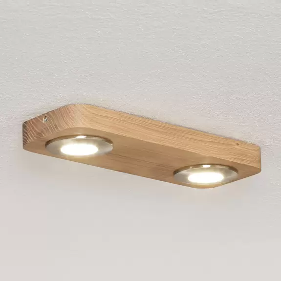 Lampenwelt LED-Deckenlampe Sunniva in natürlichem Holz-Design Versandkostenfrei