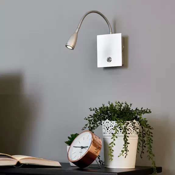 Lampenwelt Dimmbare LED-Wandleuchte Torin, silbergrau Cyber Monday