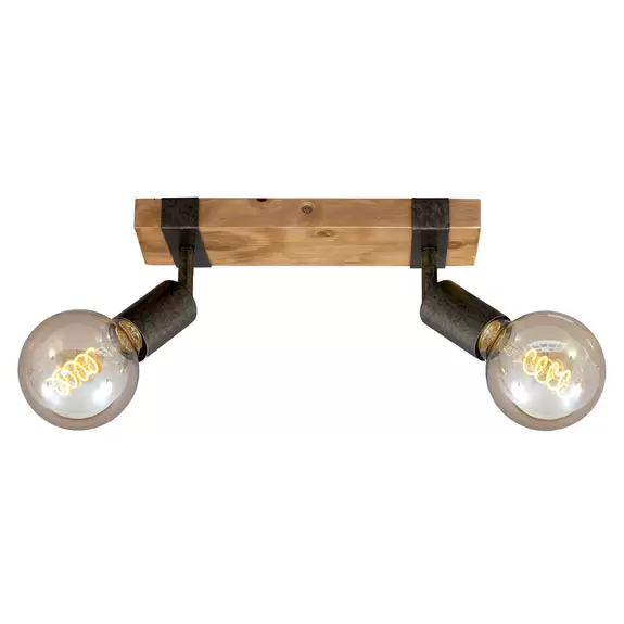 Lampenwelt Deckenleuchte Wood Basic, zweiflammig Valentinstagsangebot