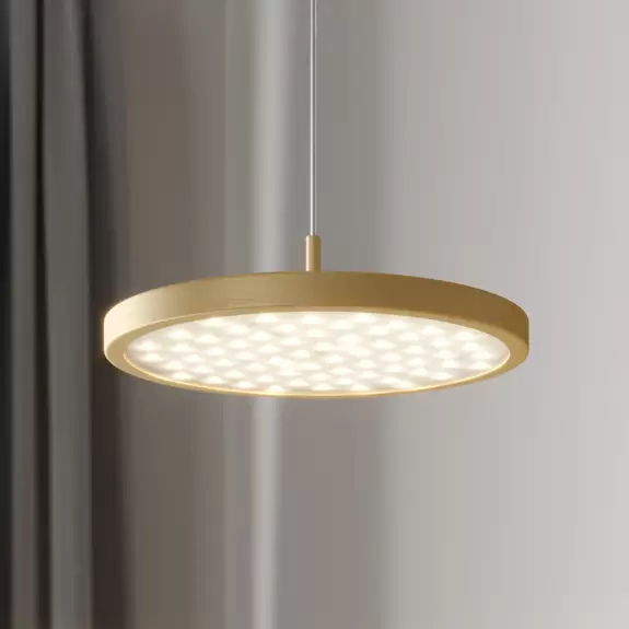 Lampenwelt Quitani LED-Pendellampe Gion, 1-flammig, weiß/messing Heißer Verkauf