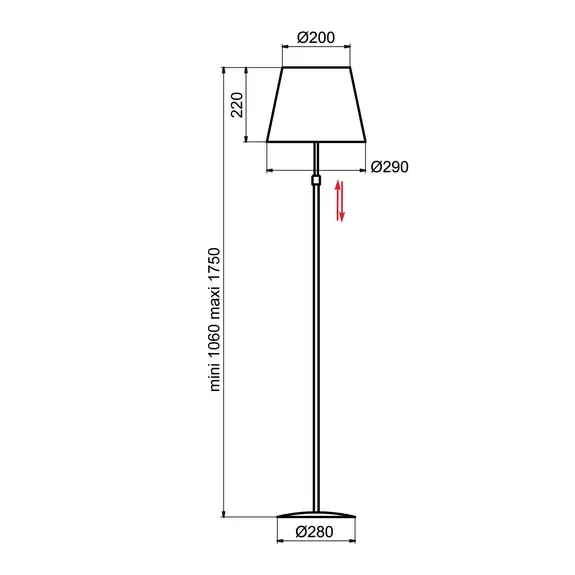 Lampenwelt Aluminor Store Stehlampe, weiß/rot VIP-Rabatte
