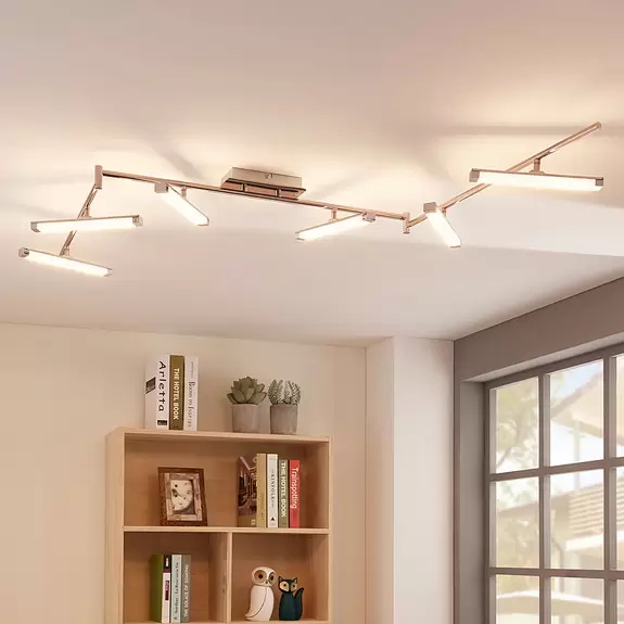 Lampenwelt 6-flammige LED-Deckenlampe Pilou, dimmbar Vierteljährliche Förderung